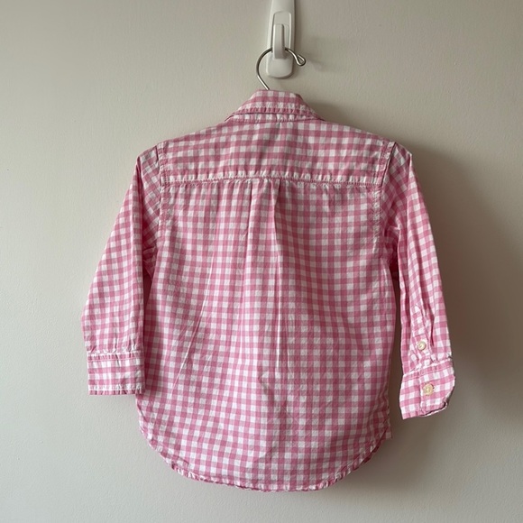 GAP Pink and White Gingham Button Down Shirt - Picture 3 of 3